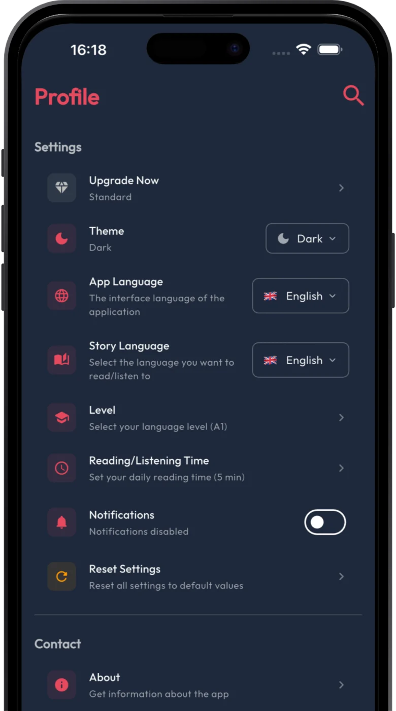 DailyReads uygulamasının profil ekranı